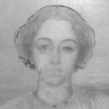 Black and white scan of portrait of a women