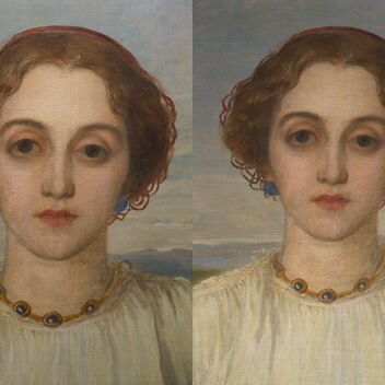 Lady Dalrymple portrait, before retouching and after