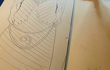 A finished sketch of the life size angel from Watts Chapel