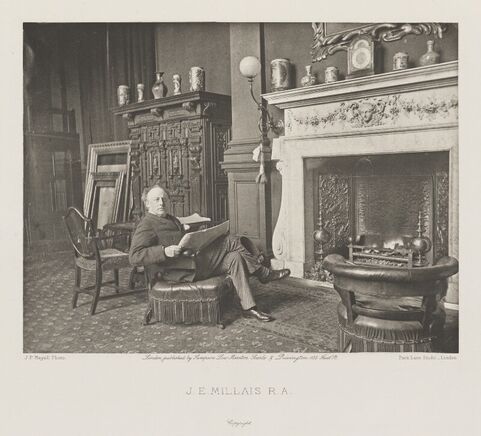 Photogravure of Sir John Everett Millais in his studio