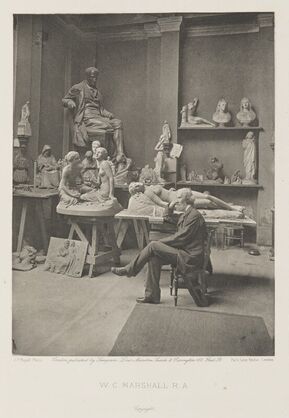 Photogravure of William Calder Marshall in his studio