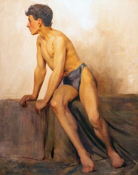 Seated nude study