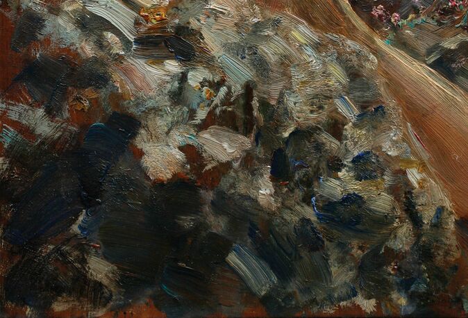Details of oil painting of rocks