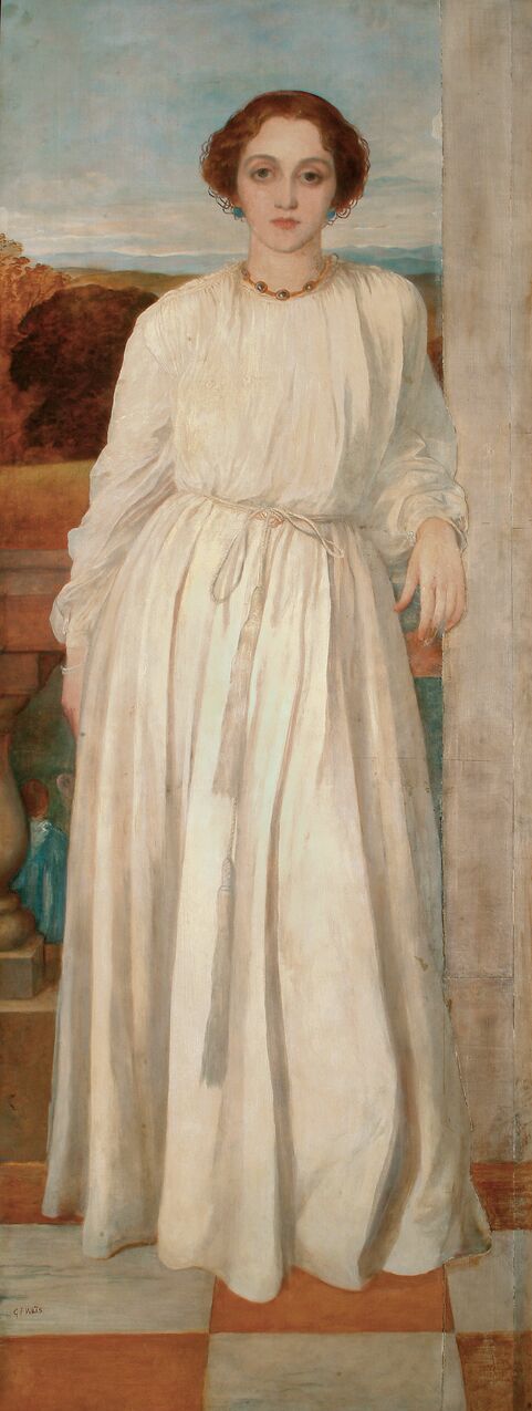 Painting of a woman dressed in white