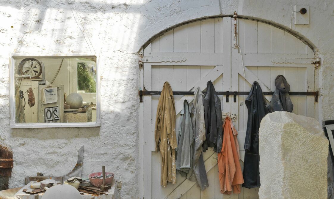 Photo of interior of Barbara Hepworth's studio
