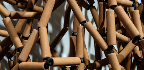 Detail photograph of an abstract sculptural piece of art