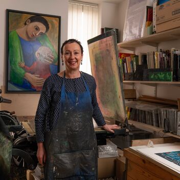 Anita Klein in her studio