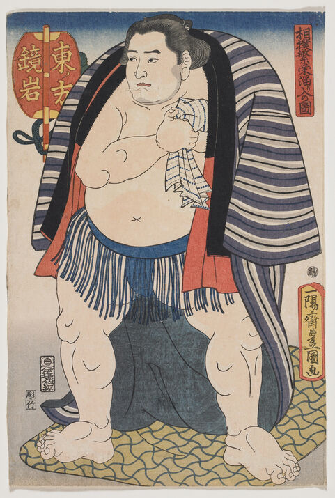 Japanese woodblock print of a sumo wrestler