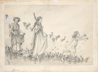Endpaper from The Book of the Flower Fairies © The Estate of Cicely Mary Barker 1927