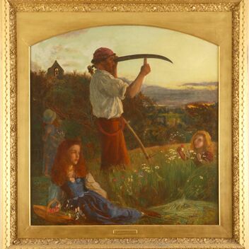 Painting of a man with scythe