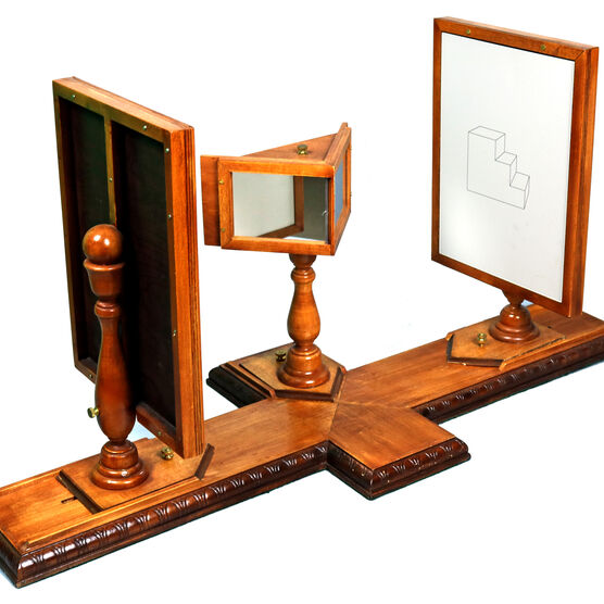 Modern replica of a Wheatstone stereoscope