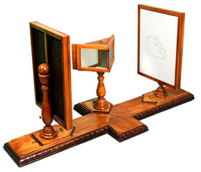 Modern replica of a Wheatstone stereoscope