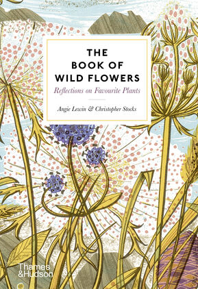 Book cover with the title 'The Book of Wild Flowers' by Angie Lewin and Christopher Stocks
