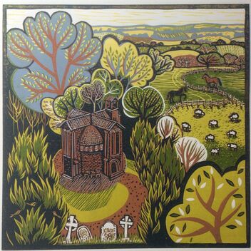 Print of Watts Chapel from the sky