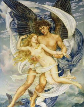 Boreas, the Greek god of the north wind carries off Oreithyia