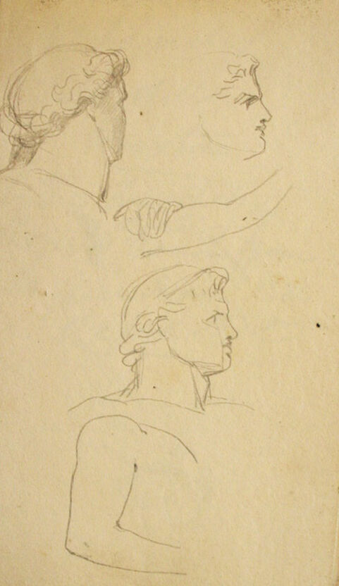 Pencil sketch of a horse tamer