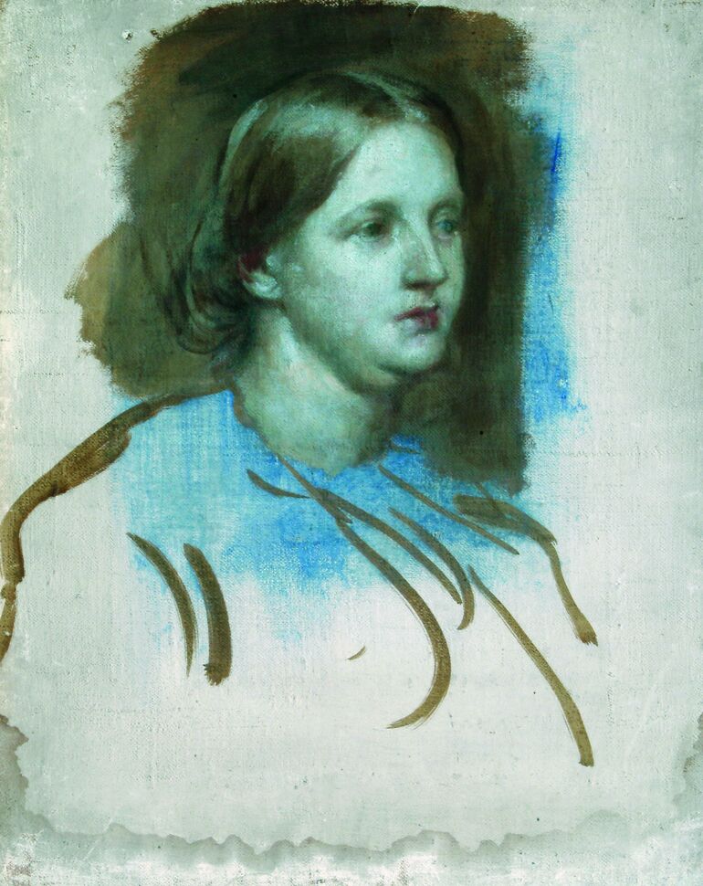 A half finished bust portrait of Florence Nightingale