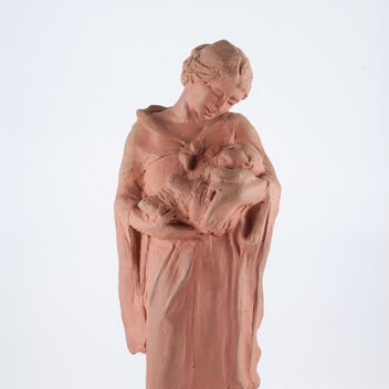 A terracotta figurine of Mary and Child