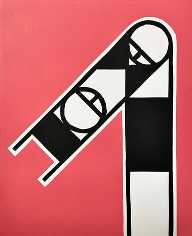 Abstract figurative woodcut print of a mother holding her child