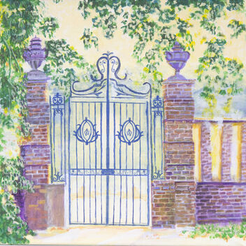 Artwork of iron wrought gate