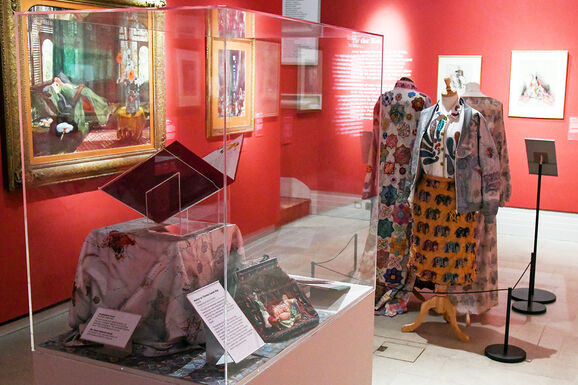 Image of the Octagon Project garments installed as part of the John Frederick Lewis Exhibition at Watts Gallery