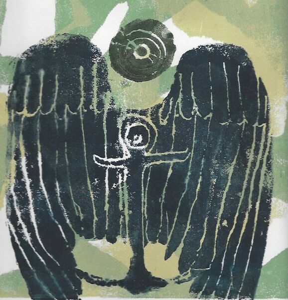 A print of the ankh symbols with angel wings