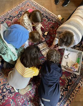 Children look for bugs in Limnerslease