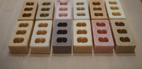 Photo of some bricks laid out in a grid