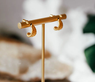 Gold leaf style earrings