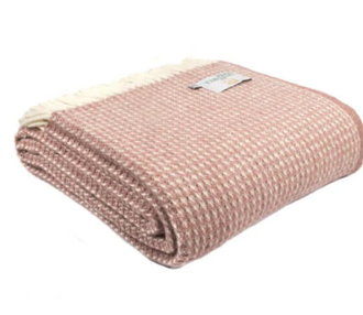 Dusty pink waffle throw