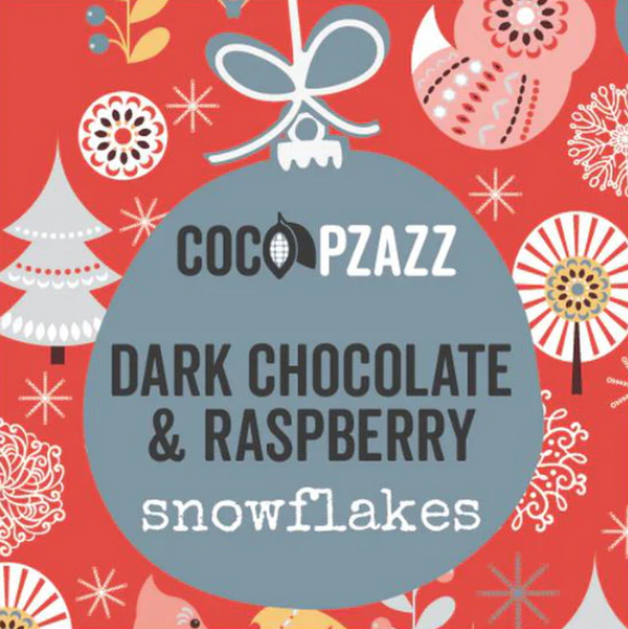 Cover for dark raspberry chocolate snowflakes
