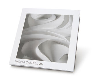 Photograph of hardback square book of Halima Cassell 25